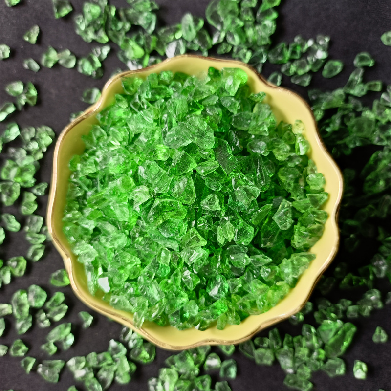 Terrazzo ground glass sand for landscaping color irregular glass sand color glass beads - 副本