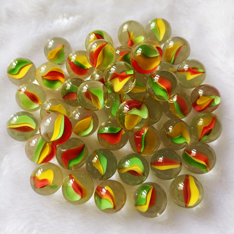 19mm glass marble with three flowers inside and outside