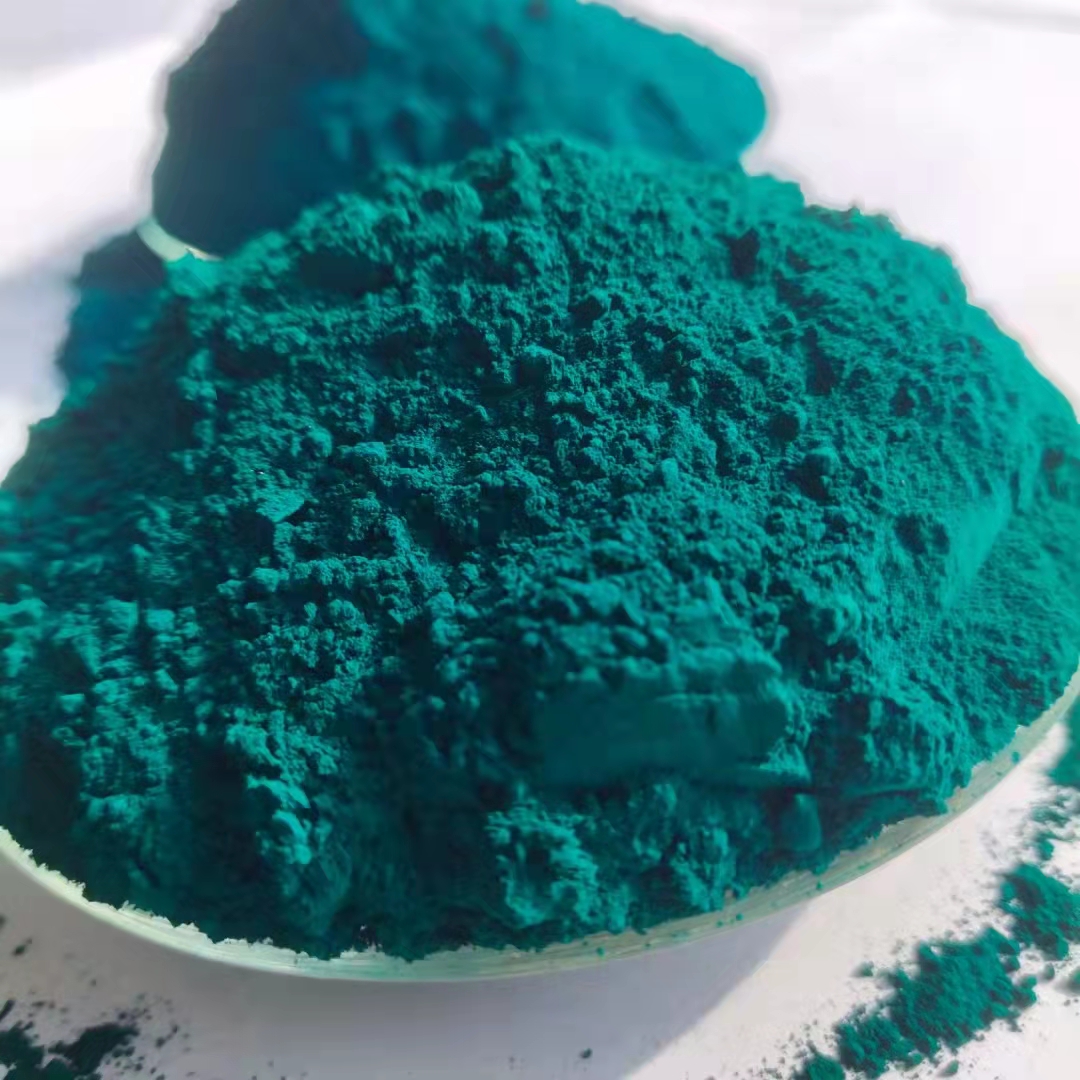 Red, blue and purple iron oxide pigment for permeable concrete floor coloring